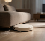 Dual-spinning pressurized mopping robot