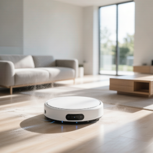 Electrostatic dust-attracting robot